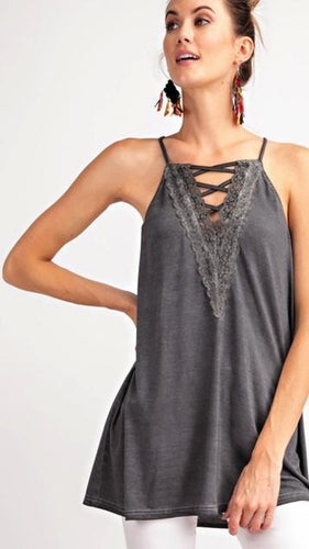 Easy Breezy Lace Up Cami Tunic