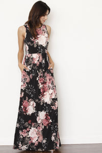 Black floral maxi dress
