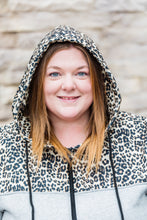 Load image into Gallery viewer, Leopard Color Block Full Zip Hoodie