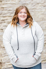 Load image into Gallery viewer, Ivory Quilted Snap Hoodie