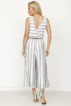 Load image into Gallery viewer, Cropped Grey Stripe Romper
