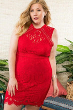 Load image into Gallery viewer, Red Lace Dress