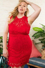 Load image into Gallery viewer, Red Lace Dress