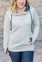 Load image into Gallery viewer, Ivory Quilted Snap Hoodie