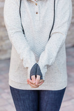 Load image into Gallery viewer, Ivory Quilted Snap Hoodie