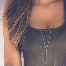 Load image into Gallery viewer, Gold or Silver long bar necklace