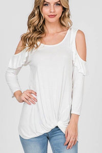 Arctic Twist Cold Shoulder Top
