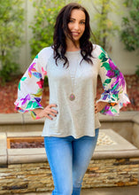 Load image into Gallery viewer, Tropical Rain Bell Sleeve Top