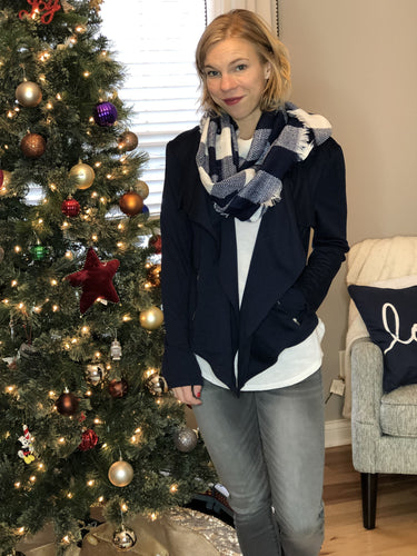 Wide lapel Navy jacket