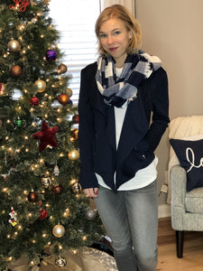 Wide lapel Navy jacket