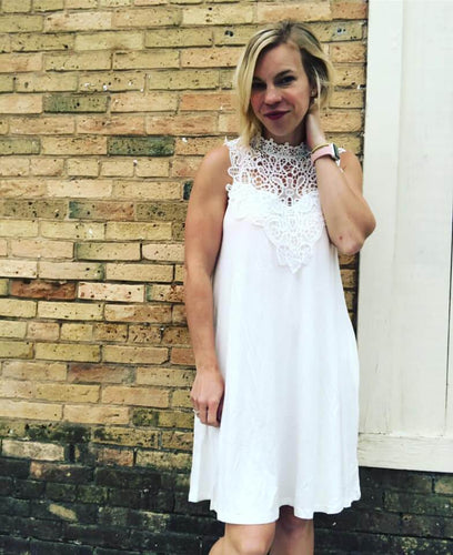 White Lace collar Dress