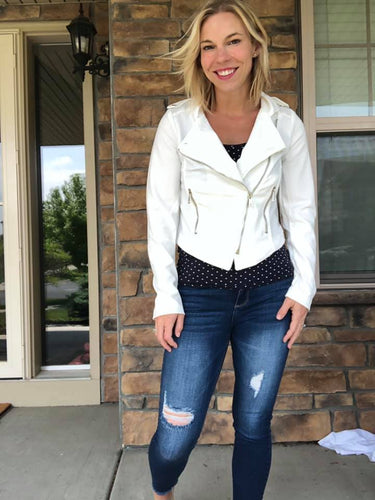 White moto jacket