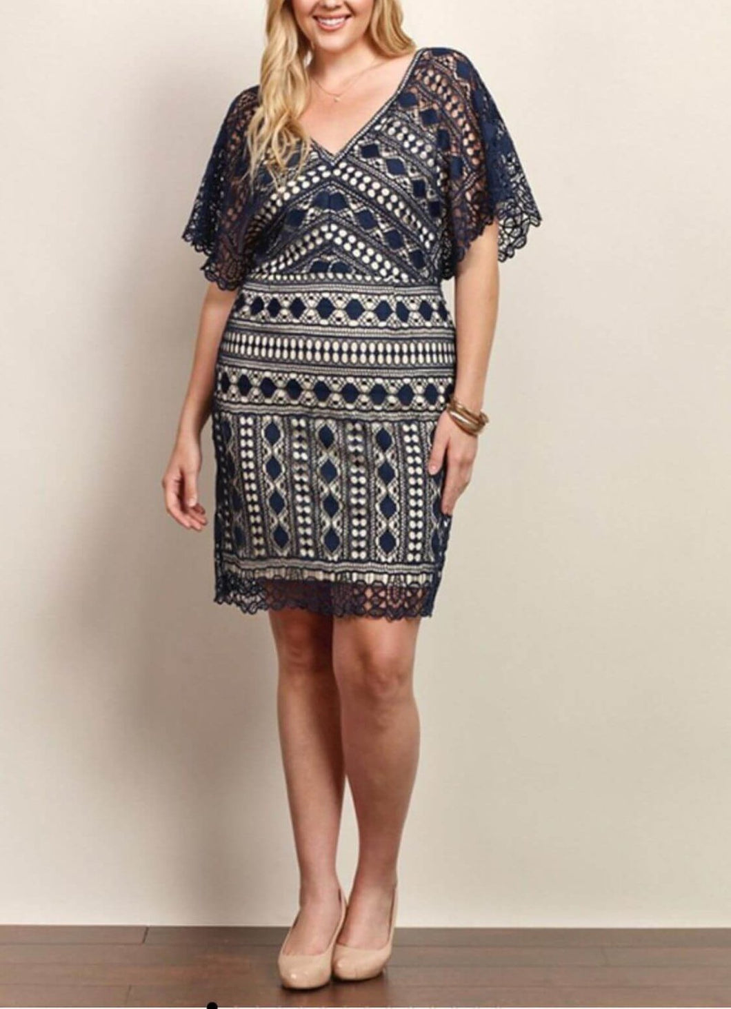 Navy blue lace dress