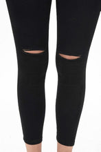 Load image into Gallery viewer, High waist Black distressed denim