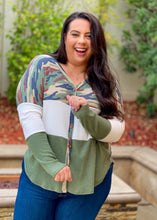 Load image into Gallery viewer, Hide Away Camo Waffle Knit Top