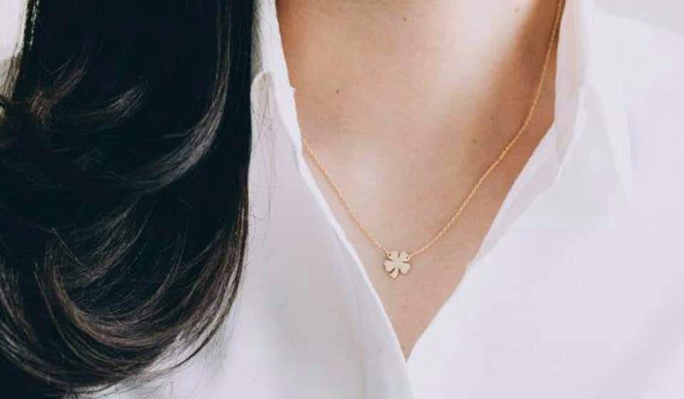 Gold Shamrock Necklace
