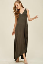 Load image into Gallery viewer, Grey Maxi dress with asymetical hem