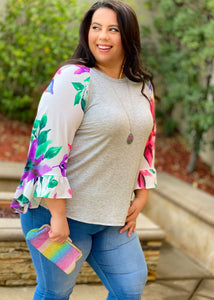 Tropical Rain Bell Sleeve Top