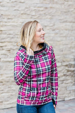 Load image into Gallery viewer, IN STOCK Pink and Black Plaid Double Hoodie