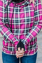Load image into Gallery viewer, IN STOCK Pink and Black Plaid Double Hoodie