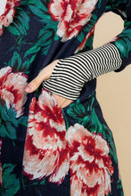 Load image into Gallery viewer, Floral Duster with stripe sleeve contrast