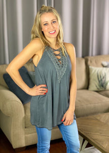 Easy Breezy Lace Up Cami Tunic