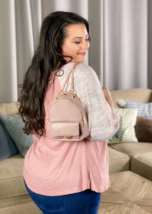 Gotta Move On Pink Camo Knit Top