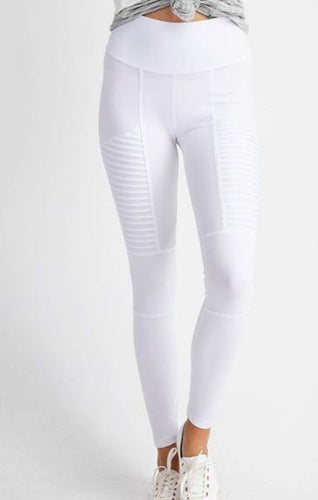 Moto Leggings in White