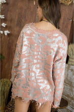 Load image into Gallery viewer, And We&#39;re Off Metallic Frayed Sweater