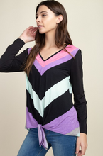 Load image into Gallery viewer, Neon Path Front Tie Long Sleeve