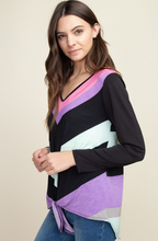 Load image into Gallery viewer, Neon Path Front Tie Long Sleeve