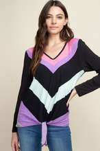 Load image into Gallery viewer, Neon Path Front Tie Long Sleeve