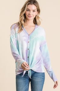 Sherbert Dreams Front Tie Hoodie