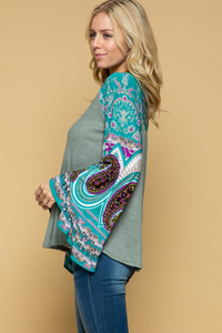 Pay Close Attention Bell Sleeve Top