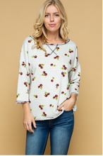 Load image into Gallery viewer, Cherries Jubilee 3/4 Sleeve Top