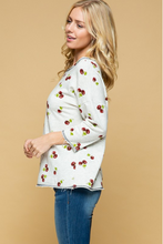 Load image into Gallery viewer, Cherries Jubilee 3/4 Sleeve Top