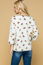 Load image into Gallery viewer, Cherries Jubilee 3/4 Sleeve Top