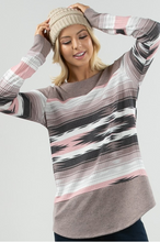 Load image into Gallery viewer, Soft Southwest Long Sleeve Waffle Top