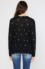 Load image into Gallery viewer, Starry Night Torn Long Sleeve Sweater