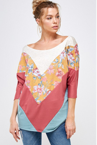 Totally Florally You 3/4 Sleeve Top