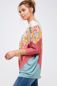 Totally Florally You 3/4 Sleeve Top
