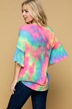 Load image into Gallery viewer, Rainbow Sherbet Tie Dye Bell Sleeve Top