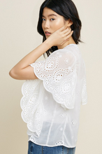 Load image into Gallery viewer, Feminine Flair Eyelet Lace Blouse