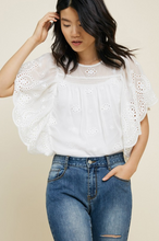 Load image into Gallery viewer, Feminine Flair Eyelet Lace Blouse