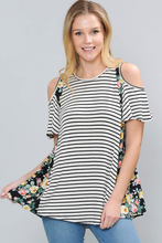 Load image into Gallery viewer, Into The Garden Cold Shoulder Top