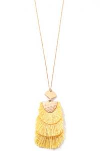 Tiered Fringe Pendant Necklace