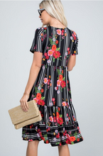 Load image into Gallery viewer, Floral Path Tiered Dress