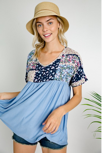 Blue Skies Floral Patchwork Baby Doll