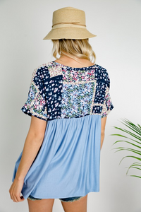 Blue Skies Floral Patchwork Baby Doll