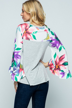 Load image into Gallery viewer, Tropical Rain Bell Sleeve Top